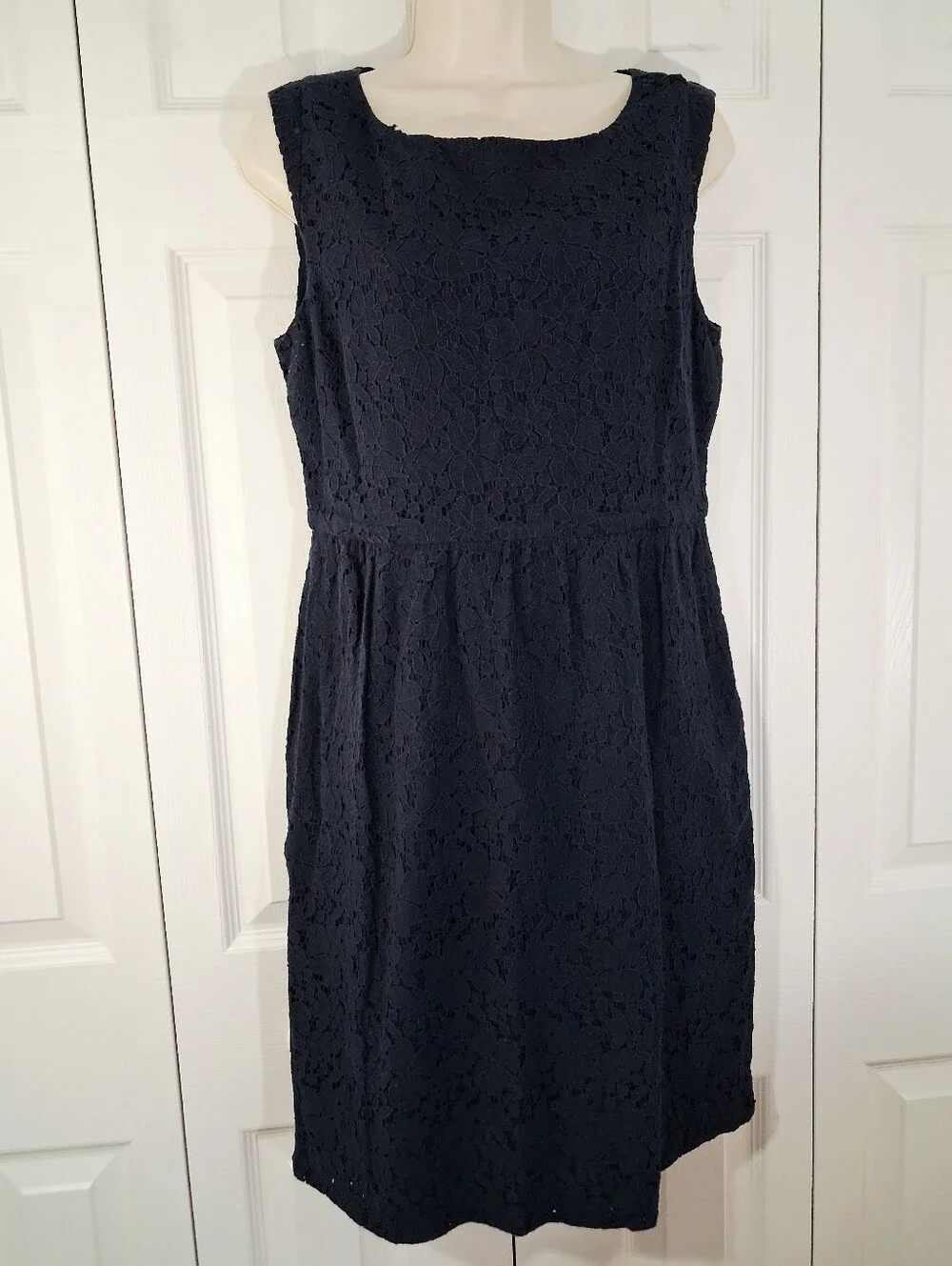 J. Crew Navy Lace Midi Dress